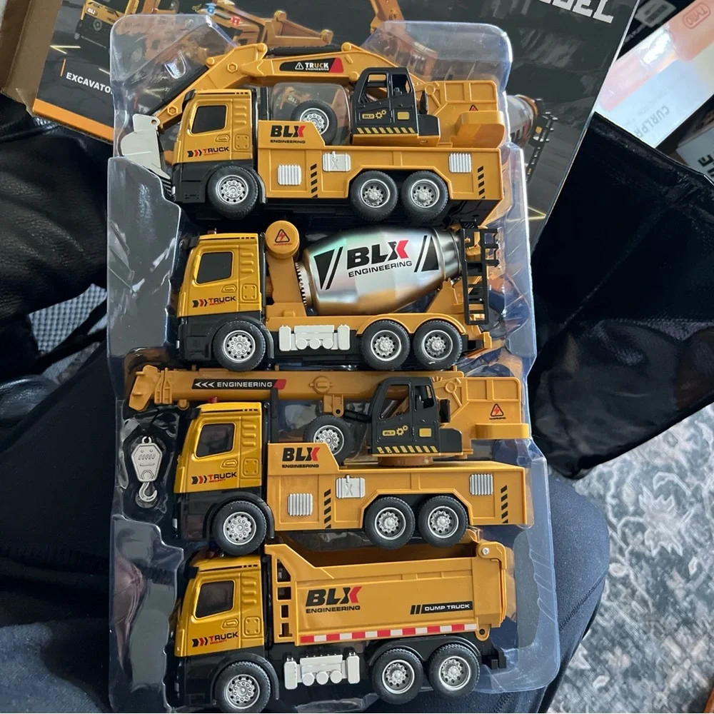Engineering Yellow Construction Truck Toy Set - 4 Pack
